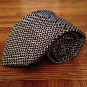 Black and White Abstract Micro Check Neck Tie
